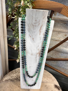 Multi Stranded Green Necklace