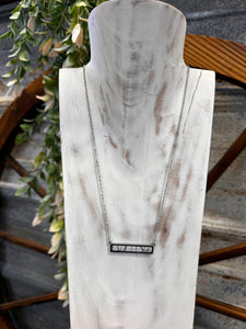 White Stone Bar Necklace