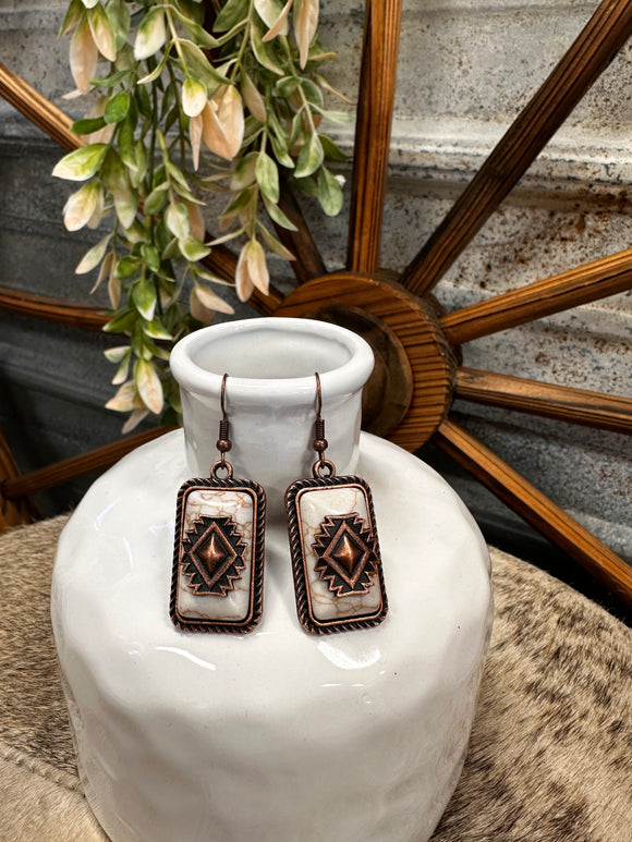 Aztec Natural Stone Earring