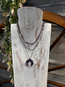 Purple Squash Multi Strand Necklace