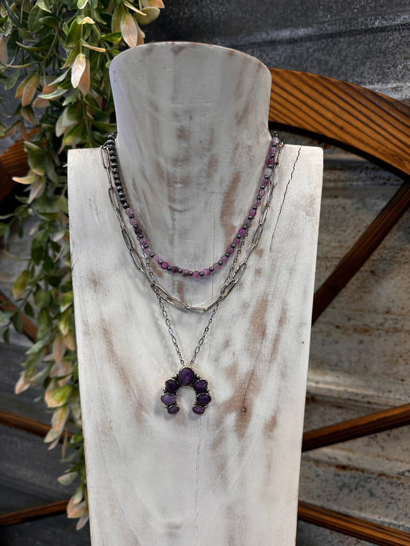 Purple Squash Multi Strand Necklace