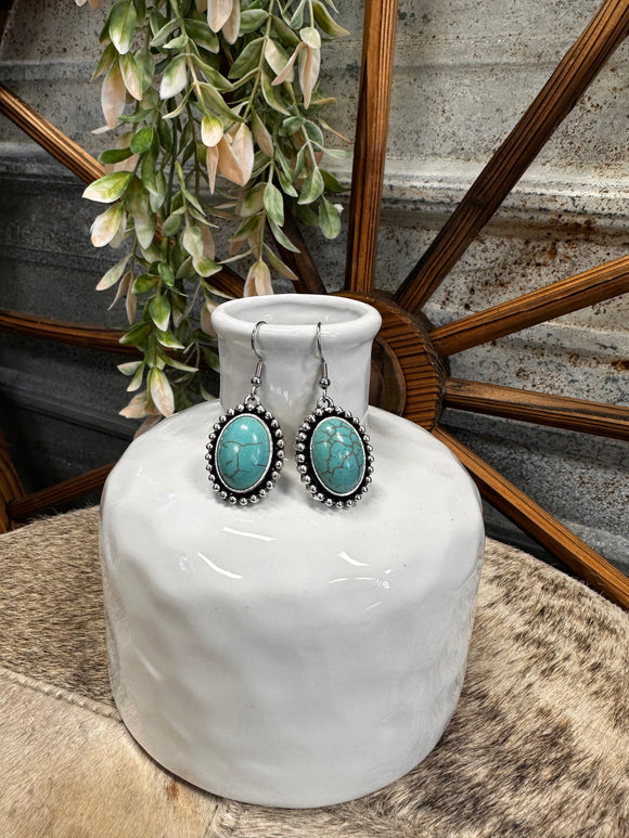 Turquoise Oval Earring