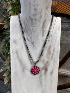 Pink Flower Necklace