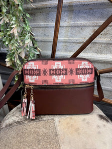Salmon Aztec Small Crossbody Purse