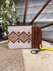 Wrangler White Aztec Keychain Wallet