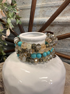 Chunky Turquoise Coil Bracelet