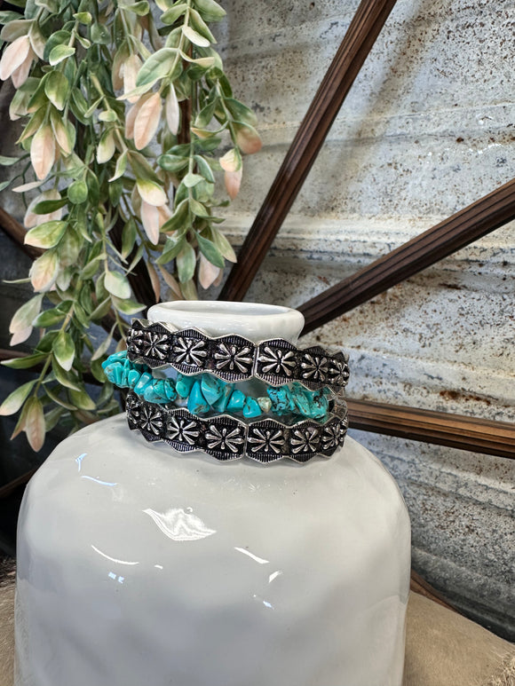 Chunky Turquoise Bracelet Stack