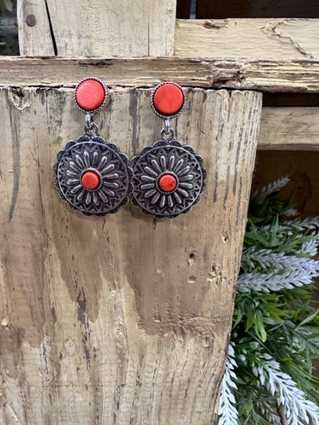 Orange Flower Earring – Oak Spring Bling