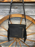Trinity Ranch Black Floral Tooled Crossbody