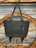 Trinity Ranch Black Cowhide Conceal Carry Tote