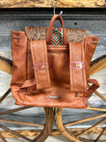 Montana West Brown Tooled Aztec Backpack