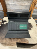 Trinity Ranch Black Floral Tooled Wallet
